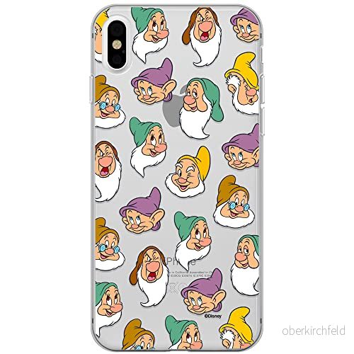ERT GROUP mobiltelefonfodral för Iphone XS Max originalt och officiellt licensierat Disney mönster Snow White and the Seven Dwarfs 015 anpassad till formen på mobiltelefonen, gedeeltelijk transparant 5905131775535
