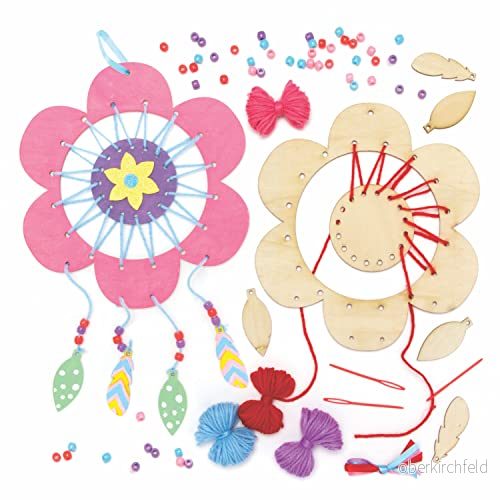 Baker Ross AX866 drömfångare för blommor paket med 4, skapa din egen kit barns konst och hantverk, väggdekoration flickor 5051174115156