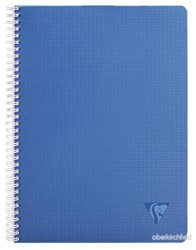 Clairefontaine 329125C samling LiniColour intensiv uppsättning av 10 spiralanteckningsböcker A4 21 x 29,7 cm 100 små kvadratsidor vitt papper 90 g polypro fodral slumpmässiga färger 3663619038757