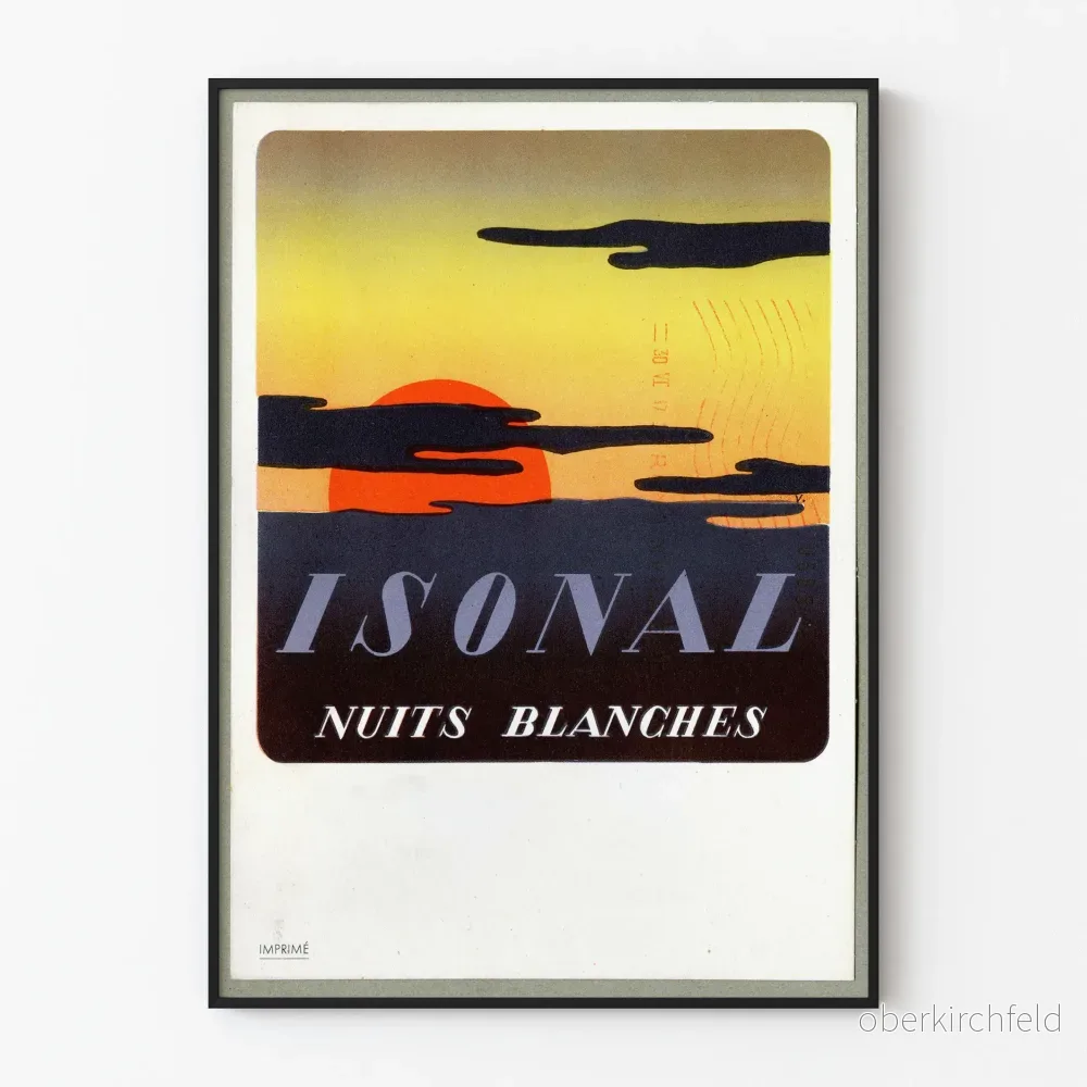 Vintageposter Isonal Nuits Blanches solnedgång
