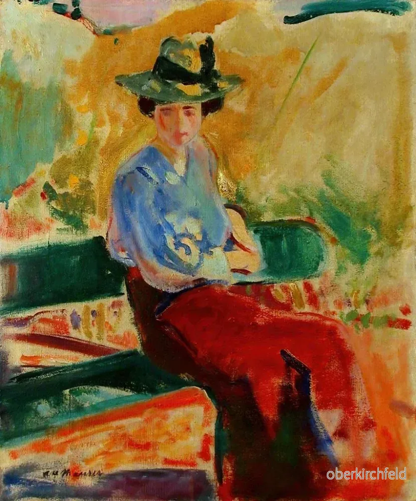 Målning Figur på en bänk - Alfred Henry Maurer | Konsttryck - Bild 2