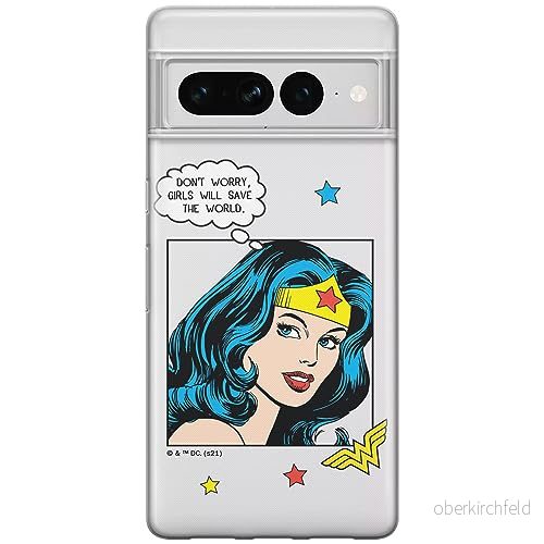 ERT GROUP mobiltelefonfodral för Google PIXEL 7 PRO originalt och officiellt licensierat DC mönster Wonder Woman 028 optimalt anpassad till formen på mobiltelefonen, gedeeltelijk transparant 5905795168797