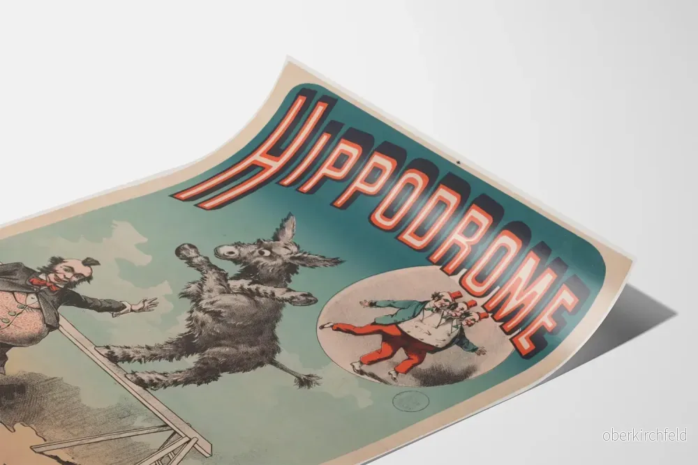 Vintageaffisch för hippodromen: akrobatisk åsna och cirkusartist - Bild 3