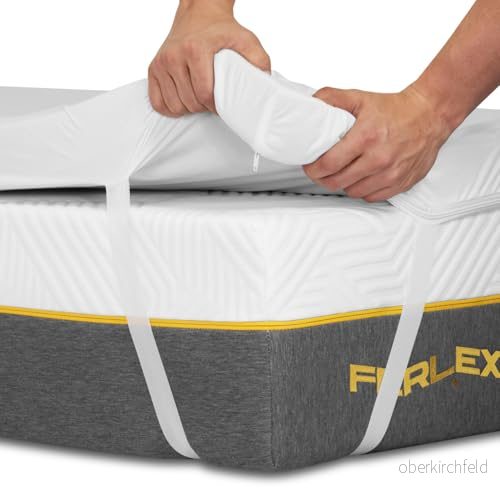 Ferlex Vattentät ViscoGel topper 5 cm 100% viskoelastisk Mycket mjukt och fräscht Tencel tyg Avtagbar tvättbar övermadrass (140 x 190) 8436573698849