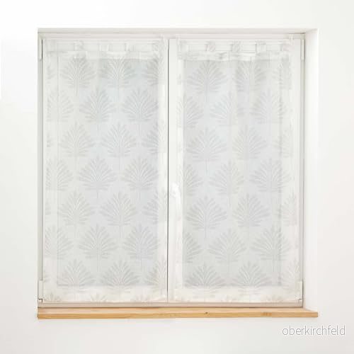 douceur d'intérieur, Rakt par med öglor (2 x 60 160 cm) Levita vit, applicerad vävd slöja 3574386275163