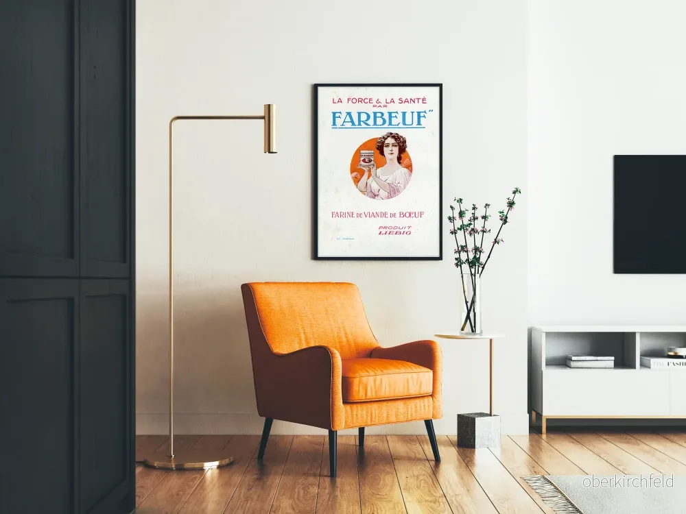 Vintageposter FARBEUF Köttfärs av nötkött - Retro väggdekoration - Bild 2