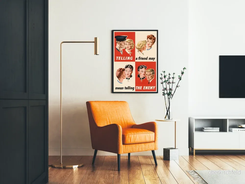 Vintageposter Telling a Friend May Mean Telling the Enemy - retro väggdekoration - Bild 2