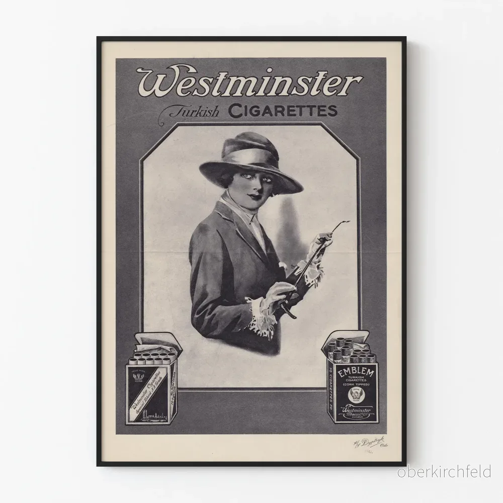 Vintage reklamposter för Westminster Turkish Cigarettes
