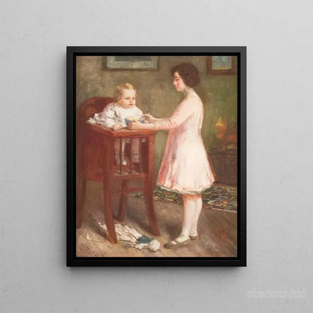 Målning Nourrir le bébé – Albert Dumoulin | Konsttryck