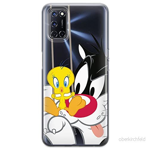 ERT GROUP mobiltelefonfodral för Oppo A92/ A72/ A52 originalt och officiellt licensierat Looney Tunes mönster Sylvester & Tweety 002 anpassad till formen på mobiltelefonen, gedeeltelijk transparant 5903040205341