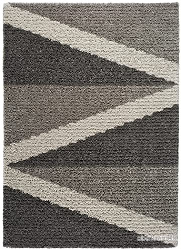 ECCOX Polypropylen Gobi Långhårmatta med Jute Base Mjuk och höghållfast matta Entrématta, Vardagsrum, Matsal, Sovrum, Omklädningsrum Grå (80x150cm) 8434196068612