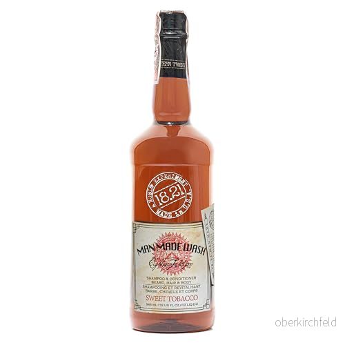 Man Made Wash Sweet Tobacco 18.21 för män, 32 oz, 3 i 1 schampo, konditionering och kroppstvätt 867124000282
