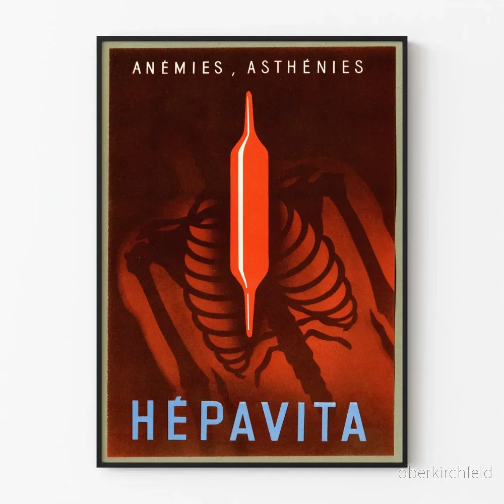 Vintageaffisch HEPAVITA - Retro medicinsk väggdekoration