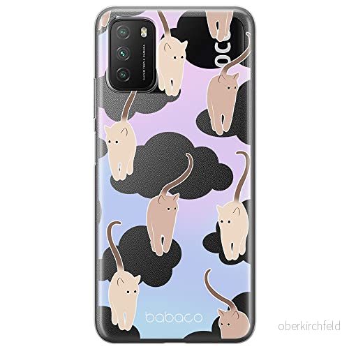 ERT GROUP mobiltelefonfodral för Xiaomi REDMI 9T/ POCO M3 originalt och officiellt licensierat Babaco mönster Cats 015 optimalt anpassad till formen på mobiltelefonen, gedeeltelijk transparant 5905131117793