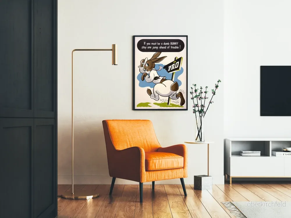 Dekorativ poster med kanin vintage « Dumb Bunny » - Bild 2
