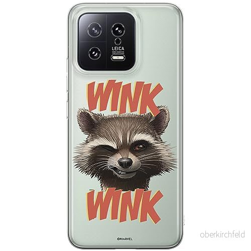 ERT GROUP mobiltelefonfodral för Xiaomi 13 originalt och officiellt licensierat Marvel mönster Rocket 003 optimalt anpassad till formen på mobiltelefonen, gedeeltelijk transparant 5905511897284