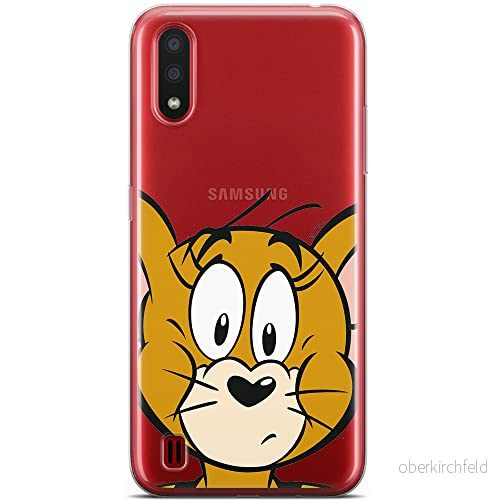 ERT GROUP mobiltelefonfodral för Samsung A01 originalt och officiellt licensierat Tom and Jerry mönster 002 optimalt anpassad till formen på mobiltelefonen, gedeeltelijk transparant 5904805428005