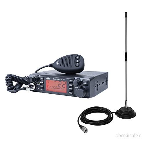 CB Radio PNI ESCORT HP 9001 PRO ASQ justerbar, AM FM, 12 V/24 V, 4 W + antenn Extra 40 med magnet, 30 W, 26 MHz, SWR 1.0, glasfiber 5949066520556