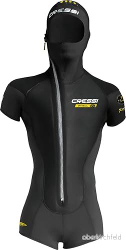CRESSI Shell Man jacka 5 mm XL/5 kortärmad overall för män gjord av Ultra Stretch neopren med differentierade tjocklekar 5+3,5 mm, svart, 8022983237497