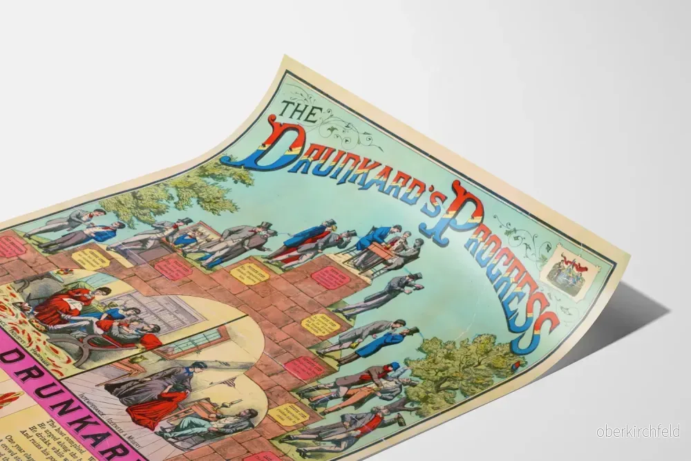 Vintageposter The Drunkard's Progress – Moraliska illustrationer om alkoholism - Bild 3
