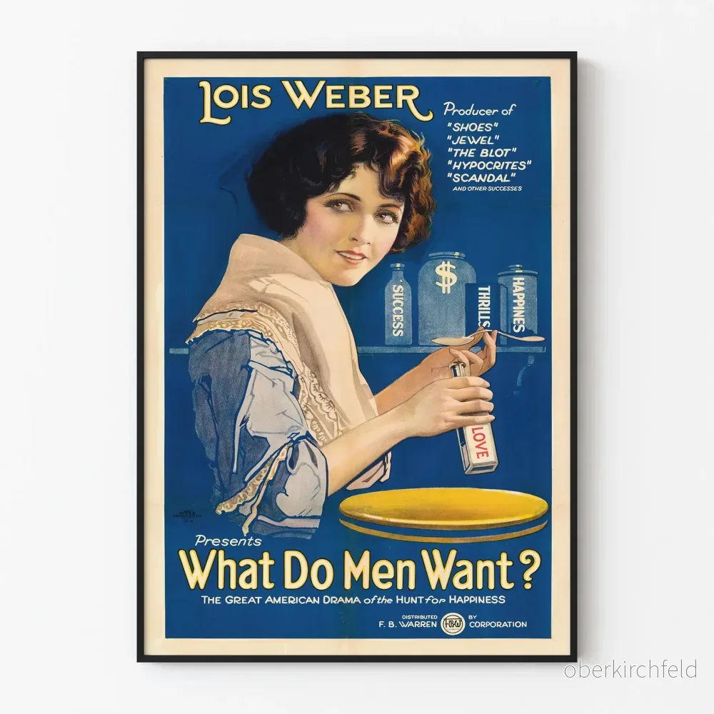 Vintageposter What Do Men Want – Retro Väggdekoration