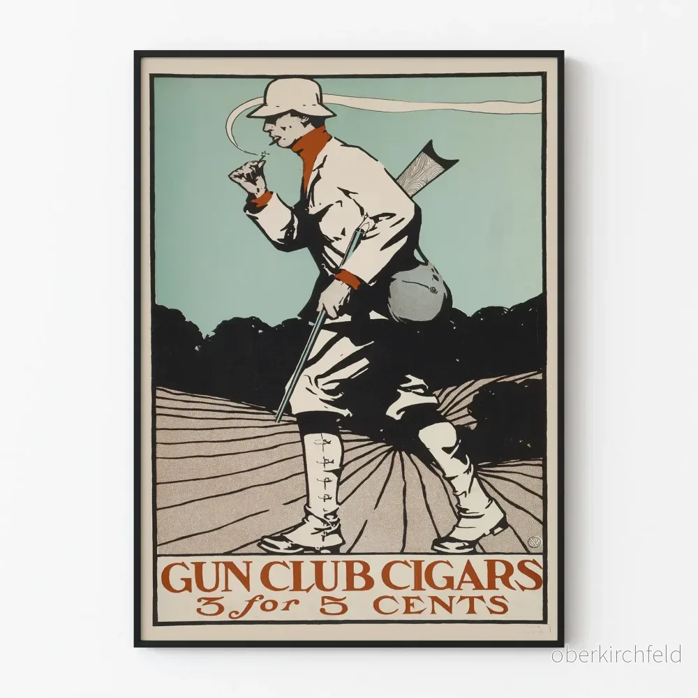 Vintageposter för Gun Club Cigars för väggdekoration