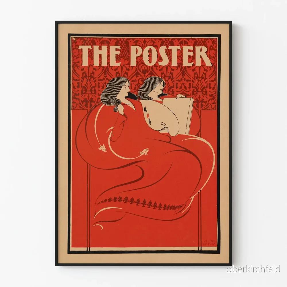 Vintage dekorativ poster The Poster i rött och svart