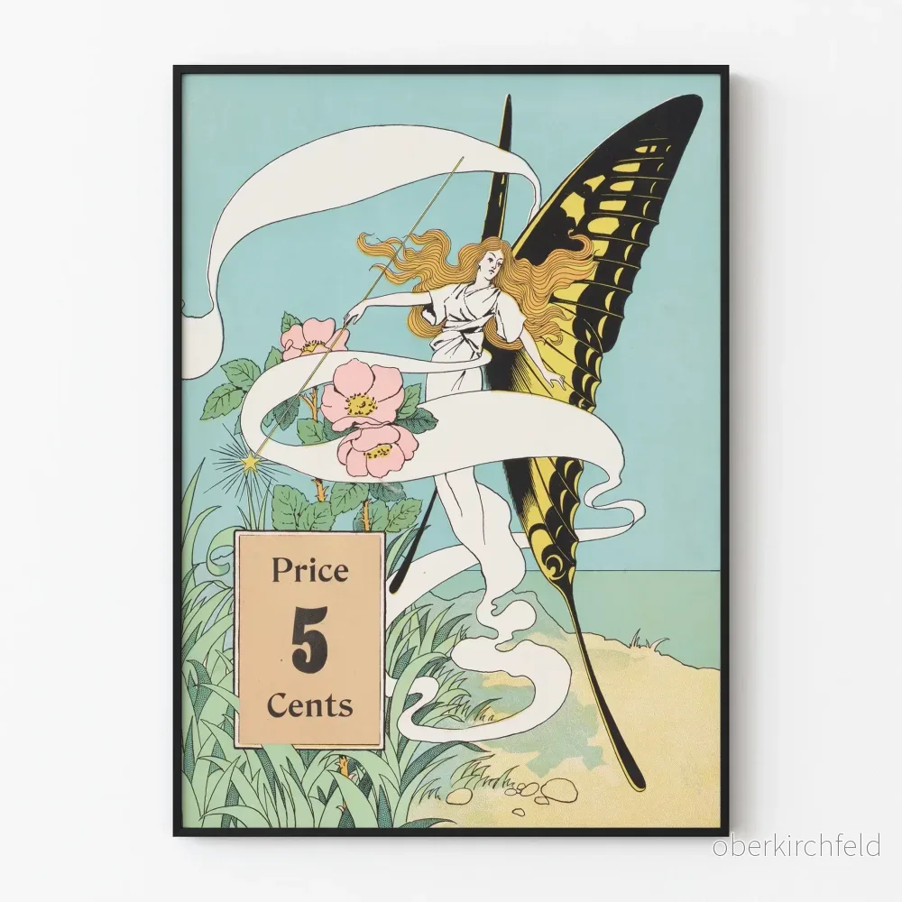 Art Nouveau poster av The Waterbury Papillon och Déesse Art Nouveau poster av The Waterbury Papillon och Déesse