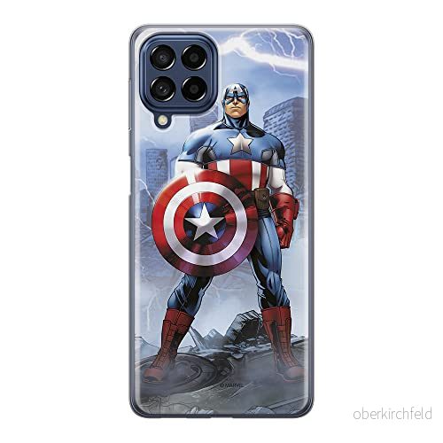 ERT GROUP mobiltelefonfodral för Samsung M33 5G originalt och officiellt licensierat Marvel mönster Captain America 003 optimalt anpassad till formen på mobiltelefonen, fodral tillverkad av TPU plast 5905511339661