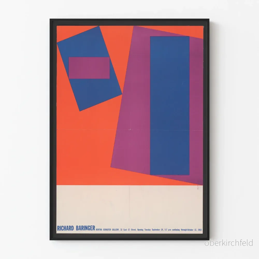 Vintage abstrakt poster Richard Baringer Galerie Bertha Schaefer 1963
