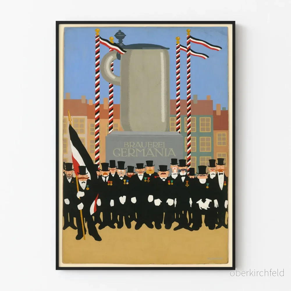 Vintageposter för Brauerei Germania väggdekoration för öl