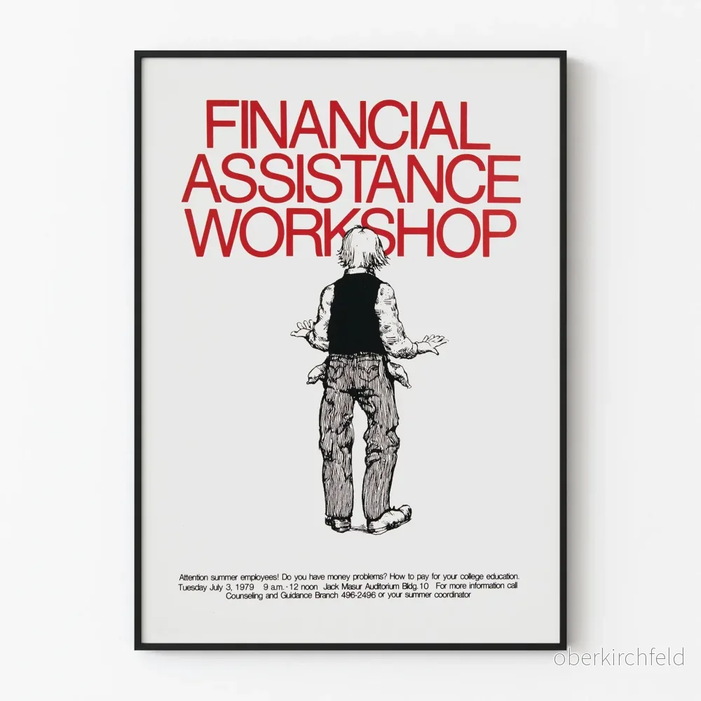 Vintage affisch från 1979 för Finansiellt Hjälparbete ateljé Vintage affisch från 1979 för Finansiellt Hjälparbete ateljé
