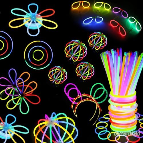 Carehabi Set med 50 lysande stavar för fester neonljusstavar bröllop leksaker festdekoration och festival dekoration svart ljus 9331791747777
