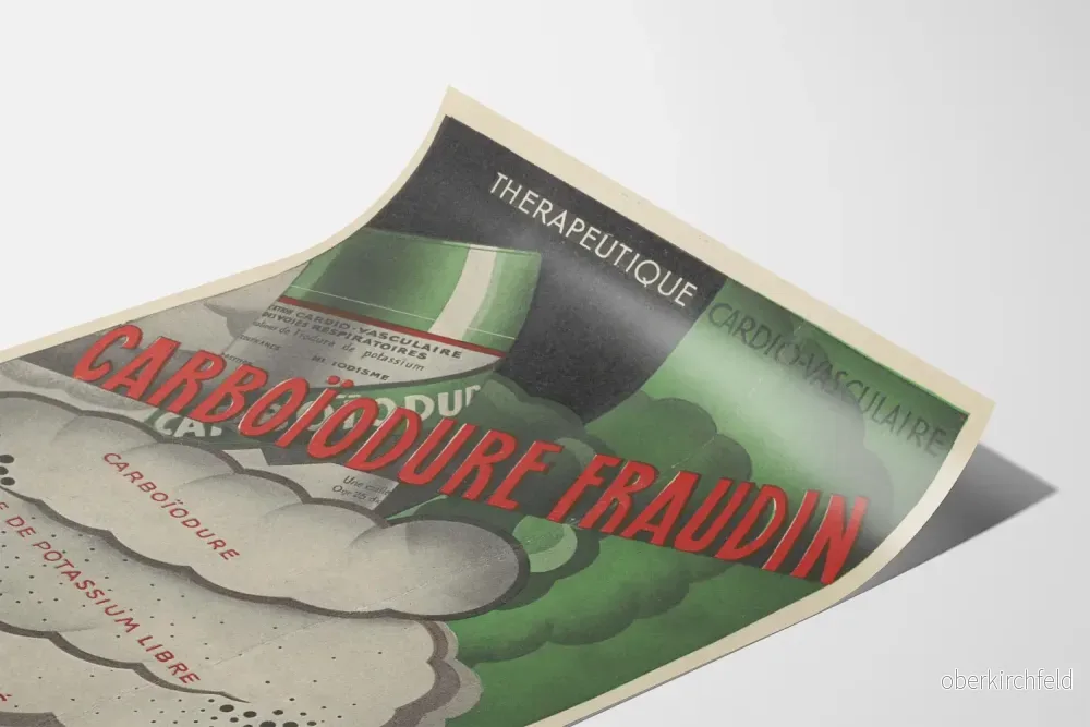 Vintageposter Carboïodure Fraudin - Medicinsk Väggdekoration - Bild 3