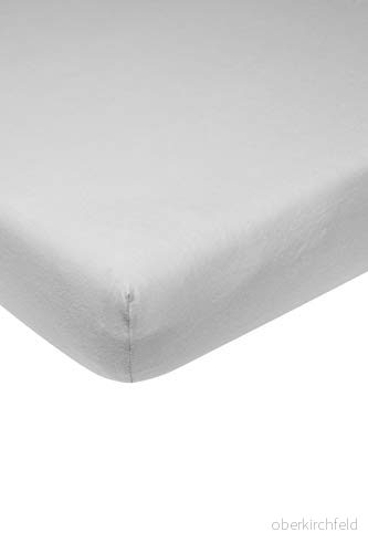 Meyco Baby Uni underlakan för spjälsäng (lakan med mjuk jerseykvalitet, tillverkat av 100% bomull, perfekt passform tack vare resår runt om, andas, mått: 70 x 140 cm), ljusgrå 4054703565058