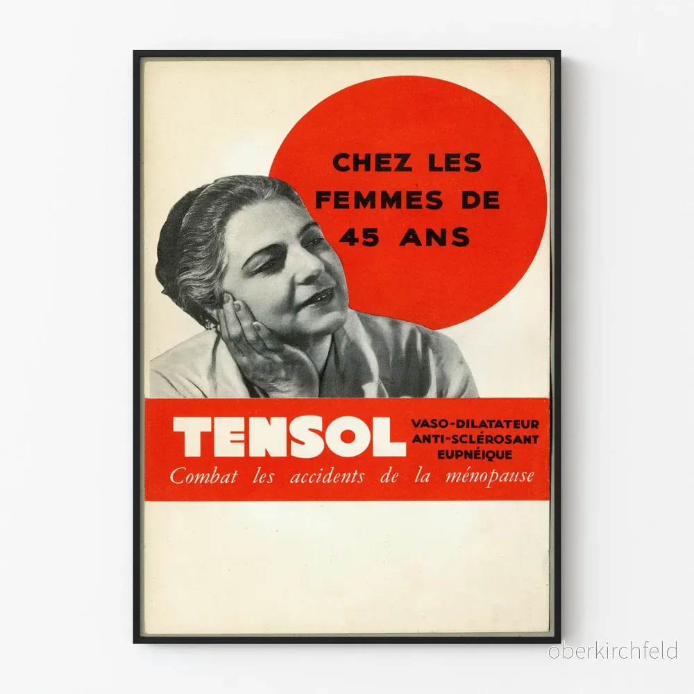 Vintageposter Tensol - Hälsopromotion för klimakteriet