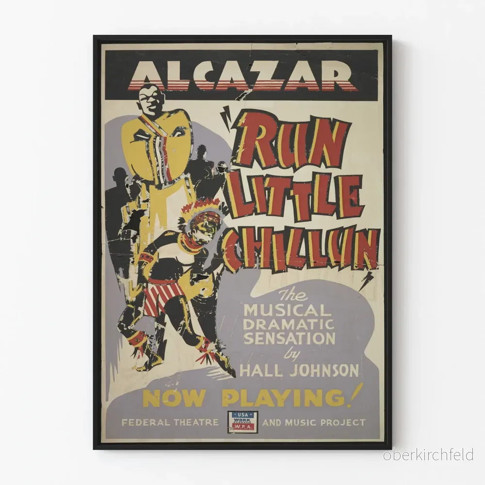 Vintageposter 'Run Little Chillun' - Tematisk väggdekoration för teater och musikal
