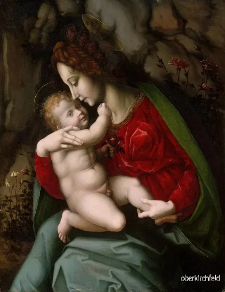 Målning Vierge à l'Enfant - Bacchiacca | Konsttryck - Bild 2