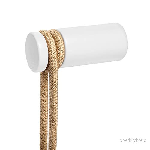 Creative Cables Rolé kabelgenomföring i trä (Ø 40 mm x H 100 mm, vit/svart/ash wenge) Väggfäste ingår Designtillbehör för synliga installationer 8050997198503