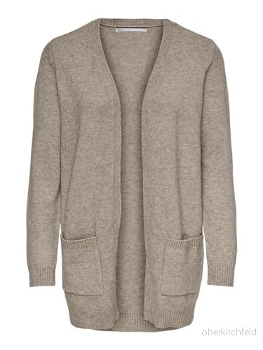 ONLY dam CARDIGAN tröja ONLLESLY L/S OPEN KNT NOOS, Beige (Beige Detail: W. Melange), XS 5714503841682