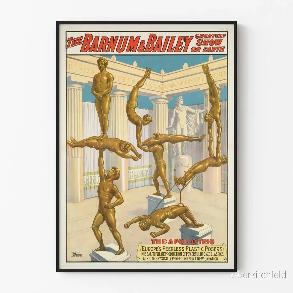 Dekorativ poster Barnum & Bailey The Apollo Trio