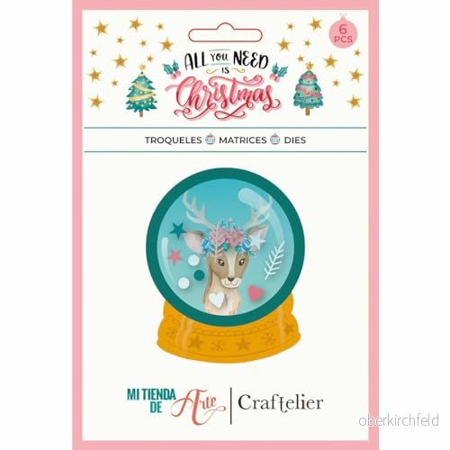 Craftelier Shaker formad snöboll från samlingen "All You Need Is Christmas" Kompatibel med olika stansmaskiner Storlek Ungefärlig 7,40 x 9,10 cm (2,91" 3,58") 8435487553503