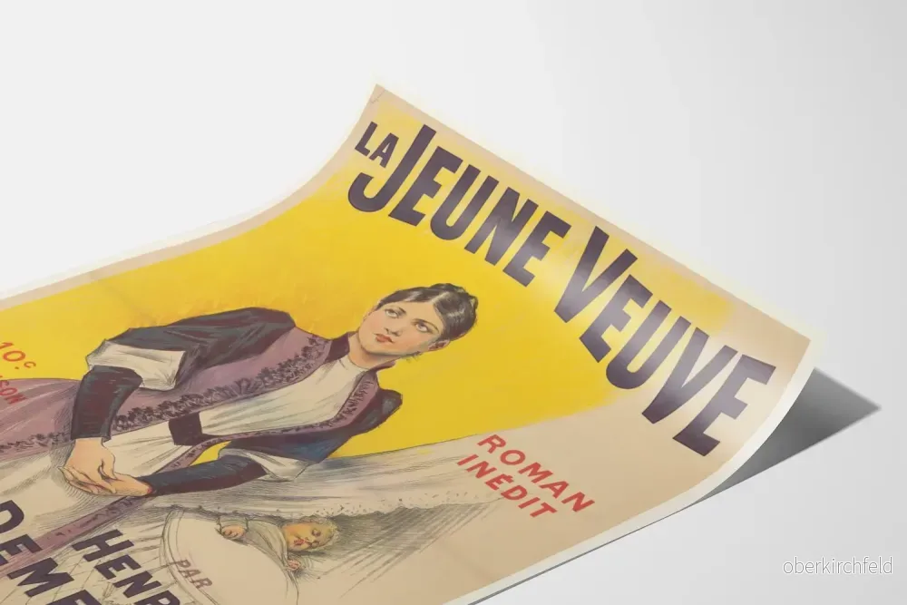 Vintageposter La Jeune Veuve Roman Illustrerad av Henri Demesse - Bild 3