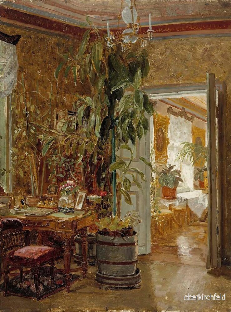 Målning av inomhusbilden i Hallonblads Hympl Manor - Adolf von Becker - Bild 2