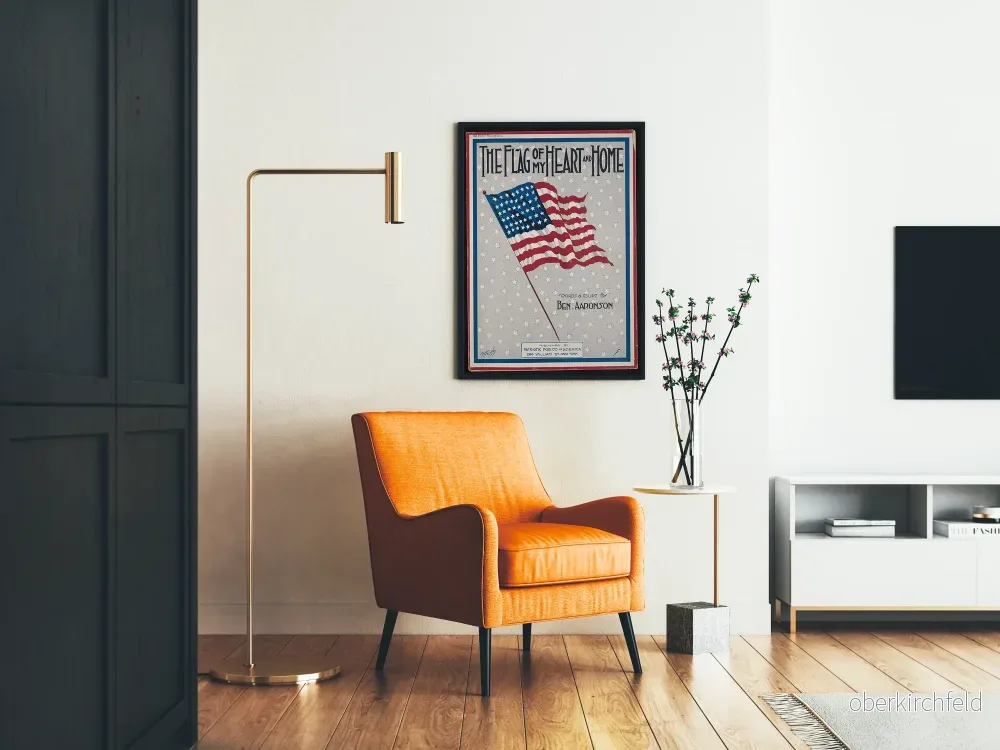 Vintageposter med amerikanskt flagga - The Flag of My Heart and Home - Bild 2