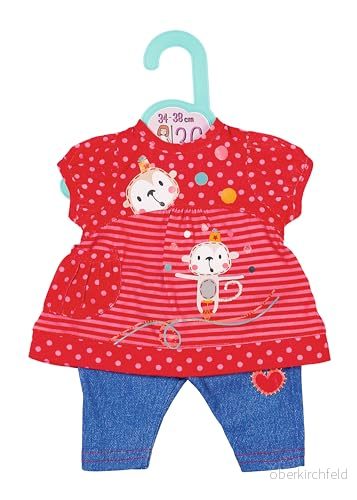 Dolly Moda hängare med byxor och apmotiv för 3438 cm stora dockor, 870693 tapp skapelse 4001167870693