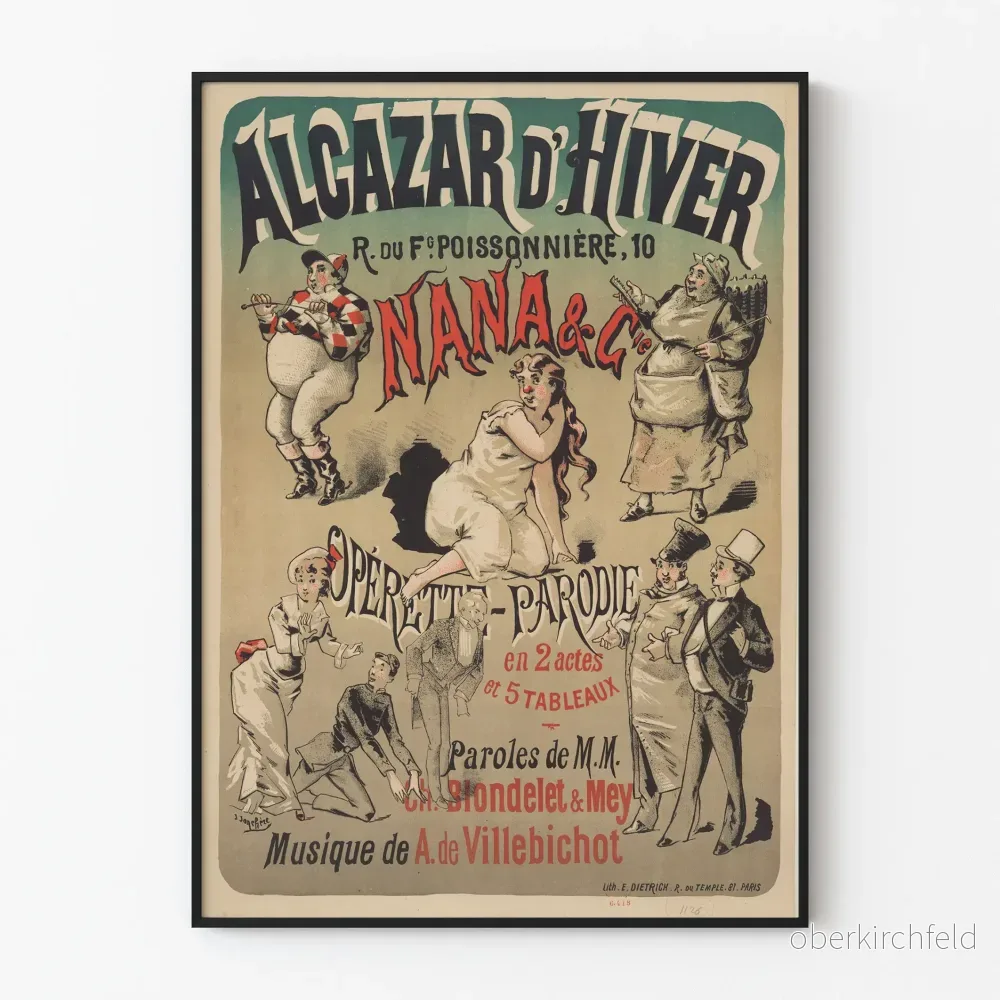 Vintageposter Alcazar d'Hiver Nana & Cie Väggdekoration
