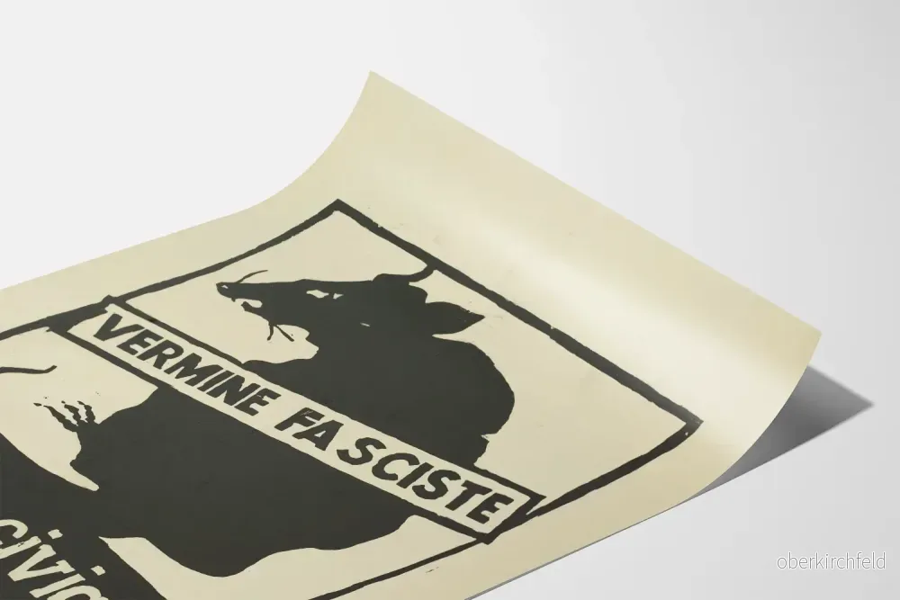 Vintage poster för väggdekoration - Fascistisk skadedjursaktion civik - Bild 3