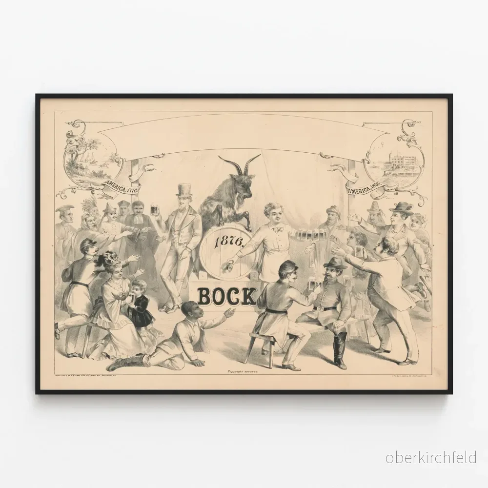 Vintageposter Bock 1876 - Retro väggdekoration