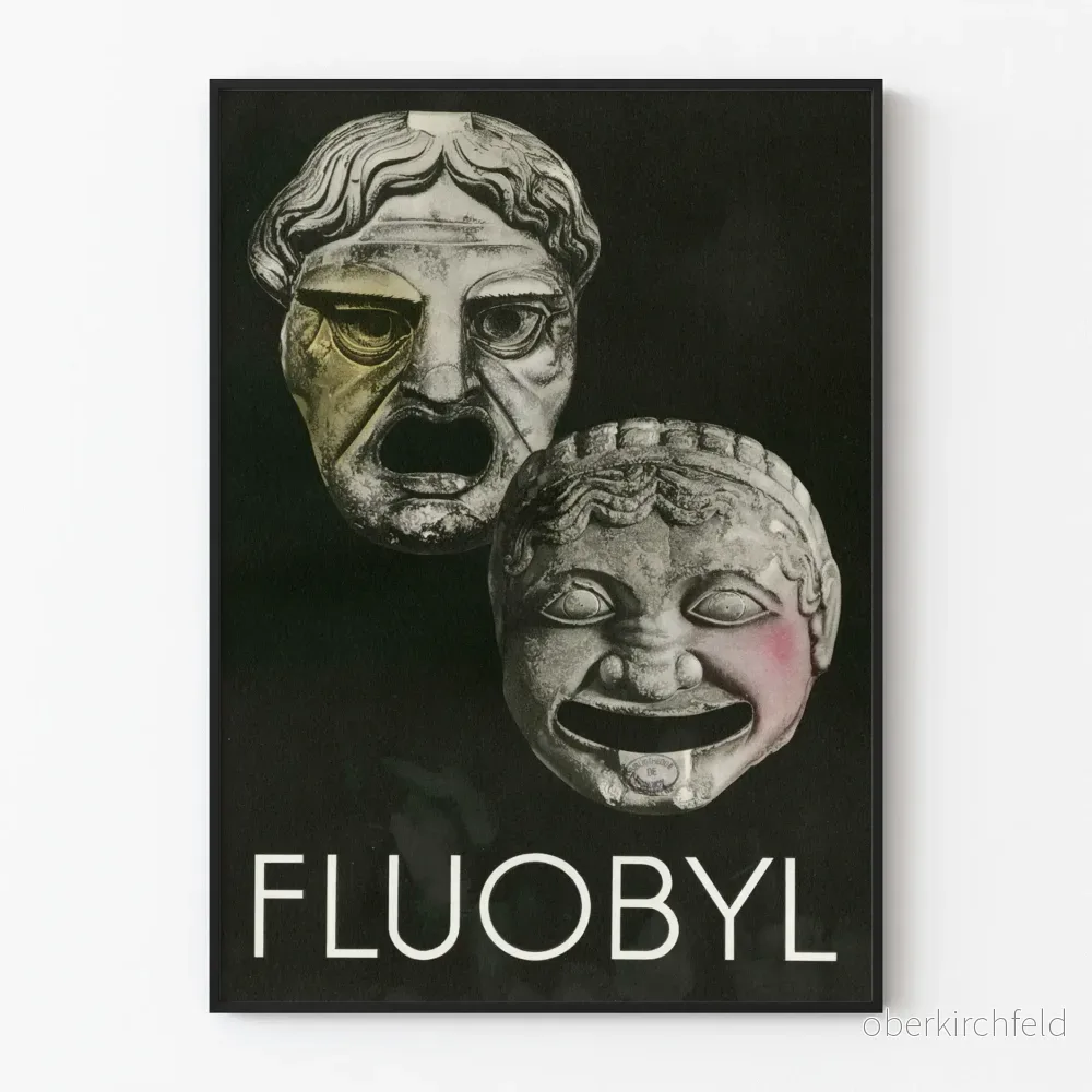 Vintageposter med teatermasker Fluobyl